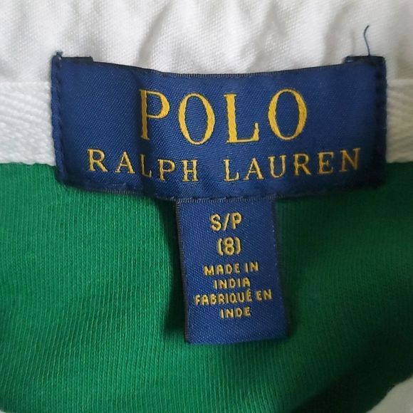 Polo Ralph Lauren long sleeve rugby shirt 8 / small green navy - Picture 5 of 5